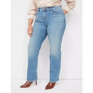 Lane Bryant Signature Fit Mid Rise Relaxed Straight Leg Jeans Plus Size 16